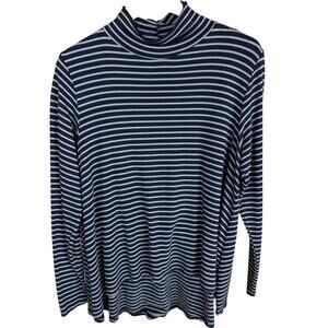 NWT Cutloose Blue Gray Striped Long Sleeve High Low Tunic Size Small
